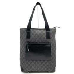 GUCCI Gucci Denim Tote Bag Handbag Leather Black 28892 Men's Women's