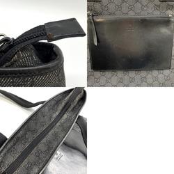 GUCCI Gucci Denim Tote Bag Handbag Leather Black 28892 Men's Women's