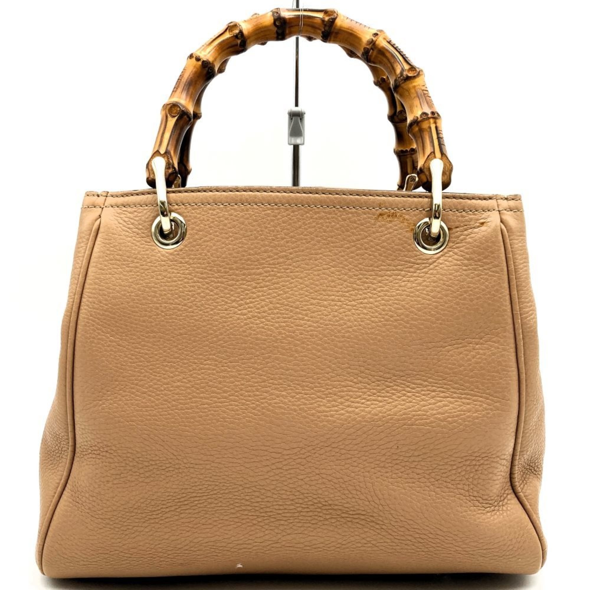 GUCCI 336032 Handbag, Limited Edition 50th Anniversary Small Shopper, Bamboo Leather, Beige, Women's