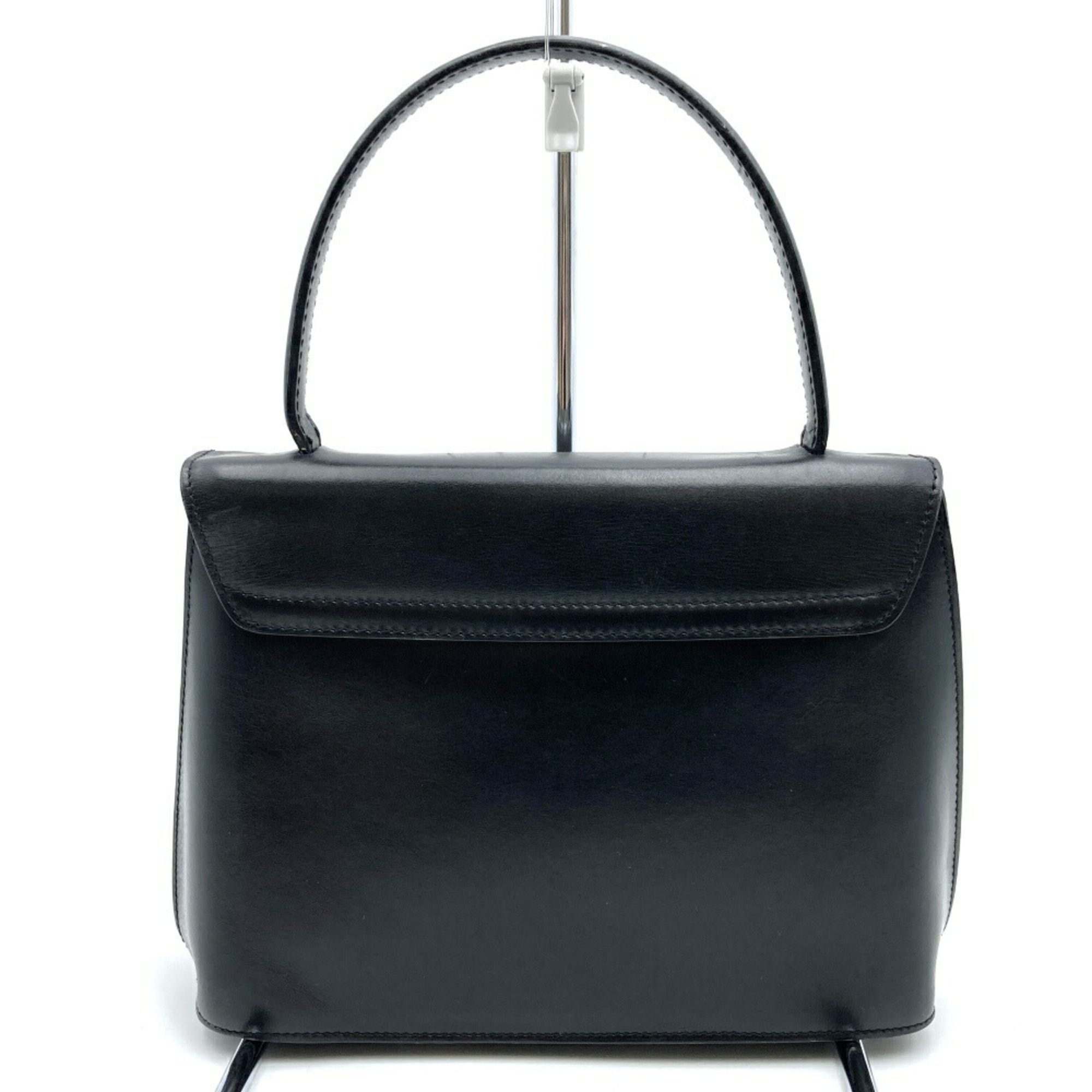 CELINE handbag leather black women's