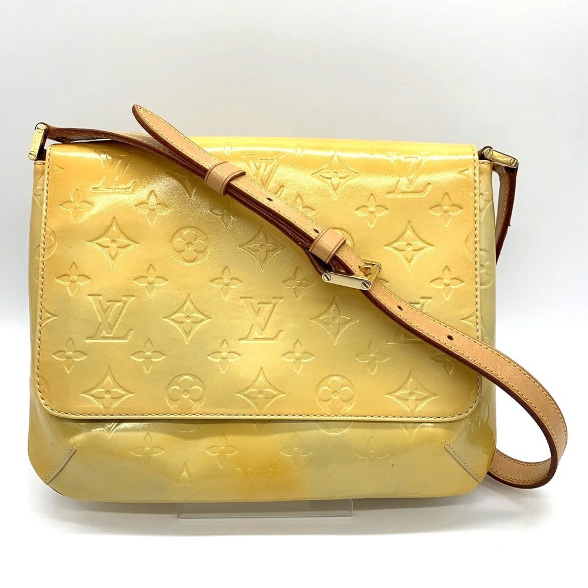 LOUIS VUITTON Thompson Street Shoulder Bag Vernis Yellow M91069 Women's