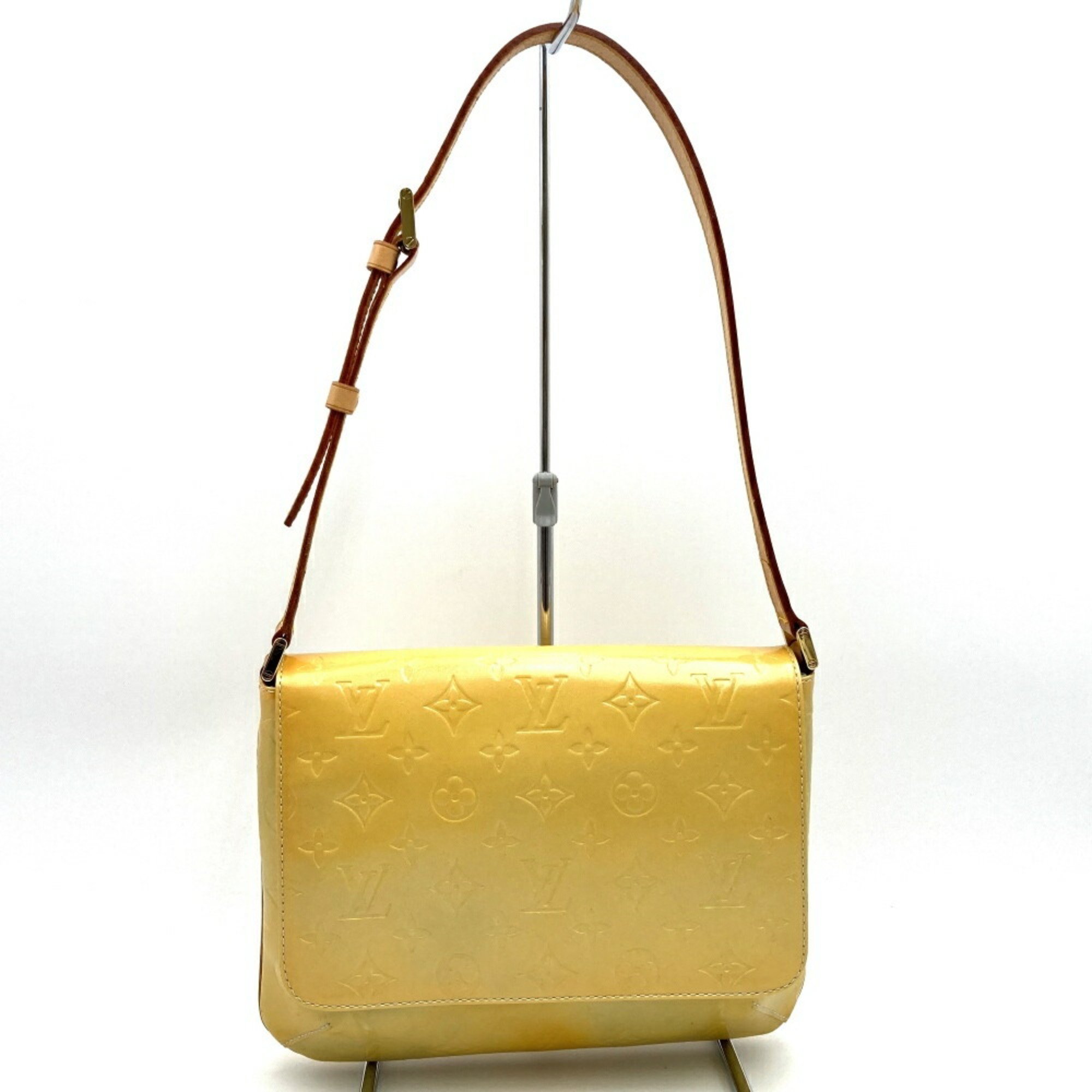 LOUIS VUITTON Thompson Street Shoulder Bag Vernis Yellow M91069 Women's