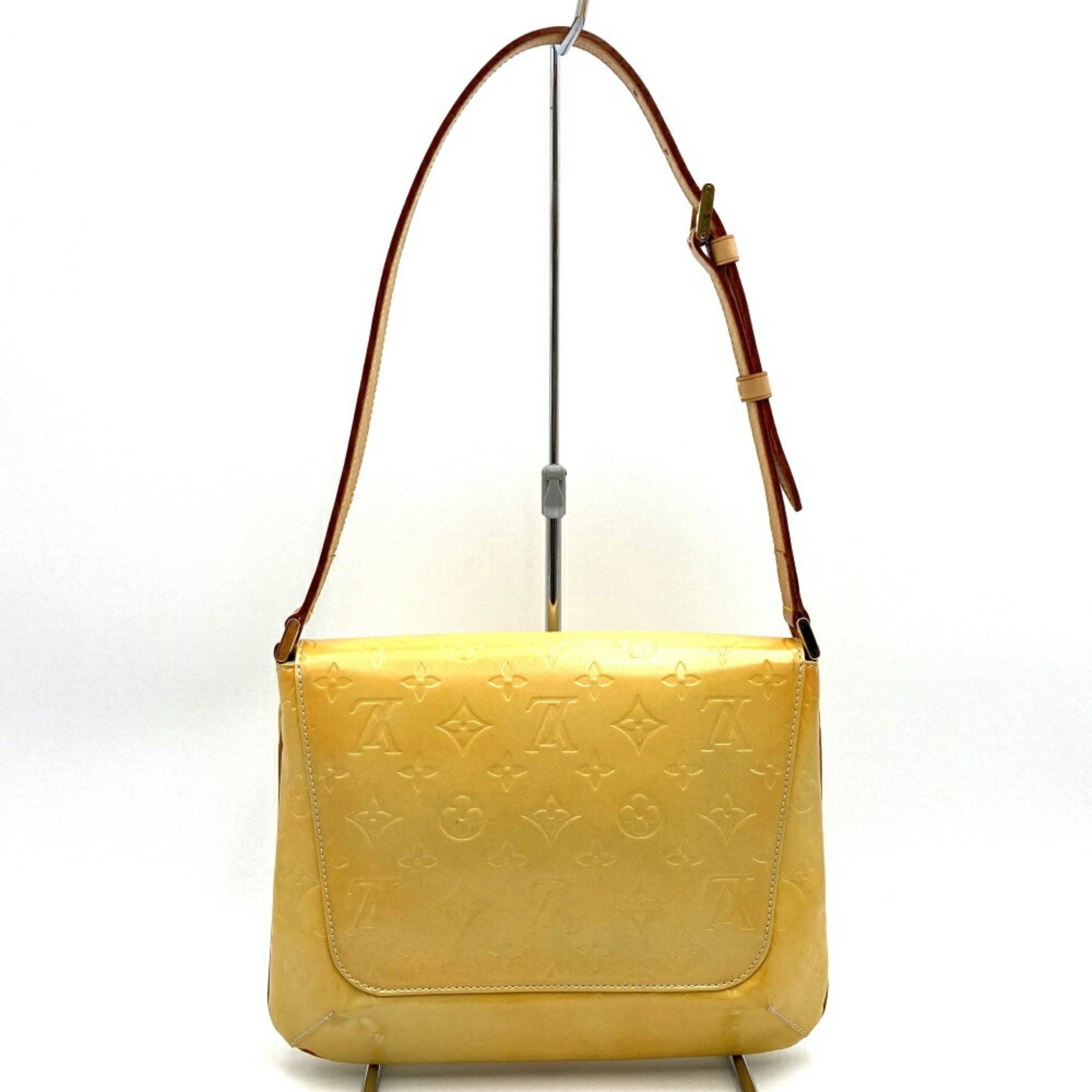 LOUIS VUITTON Thompson Street Shoulder Bag Vernis Yellow M91069 Women's