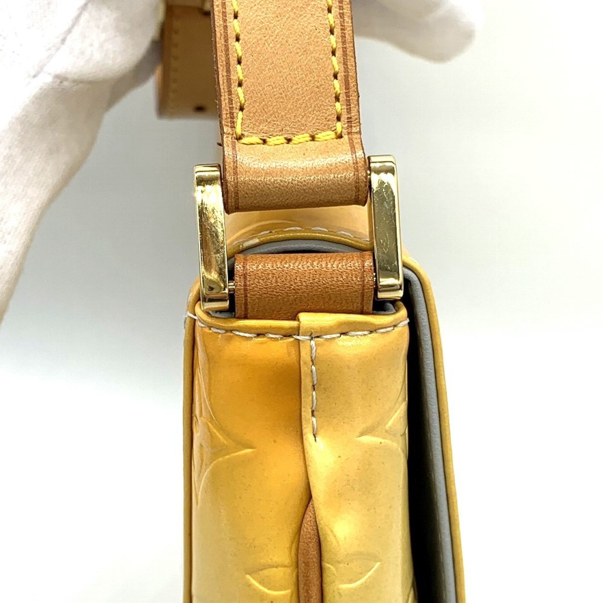 LOUIS VUITTON Thompson Street Shoulder Bag Vernis Yellow M91069 Women's