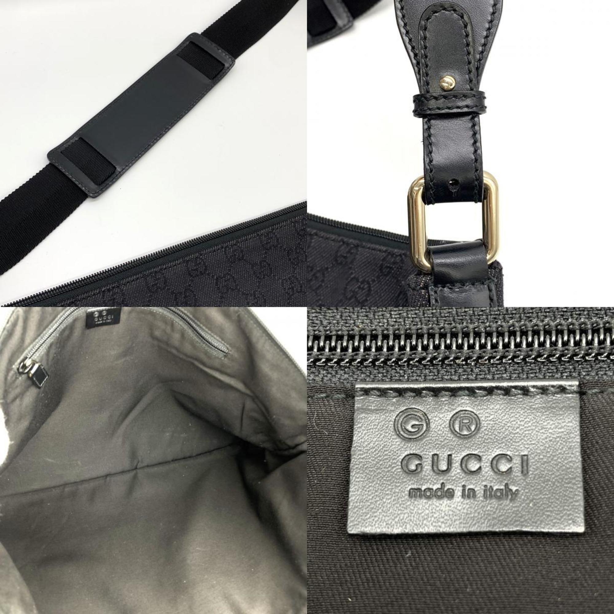 GUCCI Denim Shoulder Bag Crossbody GG Pattern Black Navy 190628 Men's Women's ITCV6EP08ZRC