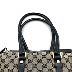 GUCCI Boston bag, handbag, GG canvas x leather, black, 000.0851, women's