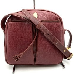 CARTIER Shoulder Bag Must Line Leather Wine Red Bordeaux Women's