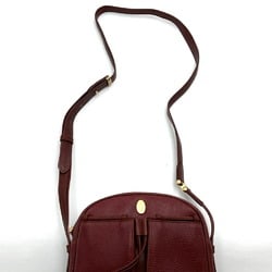 CARTIER Shoulder Bag Must Line Leather Wine Red Bordeaux Women's