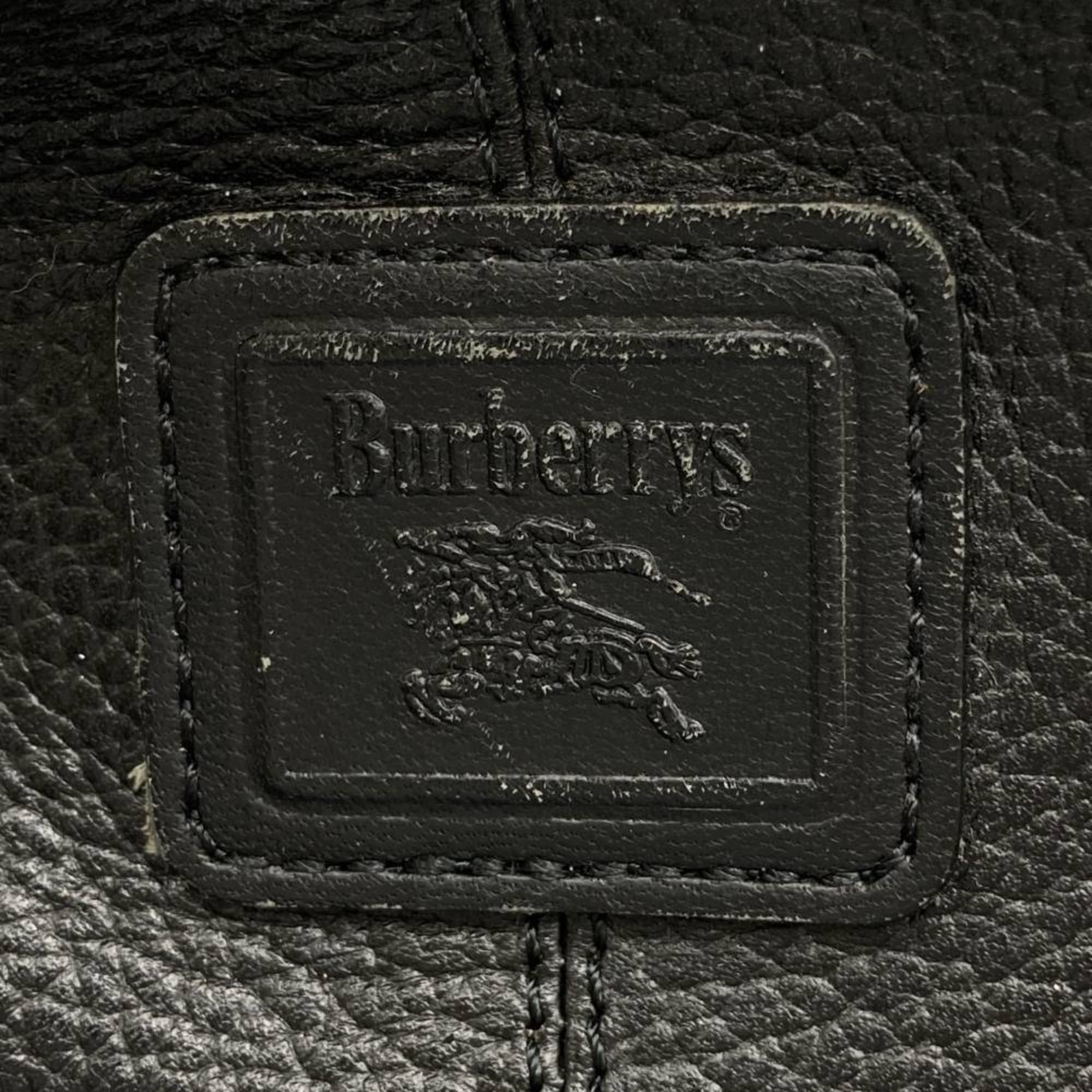 Burberrys Shoulder Bag Coin Nova Check Leather Black Women's