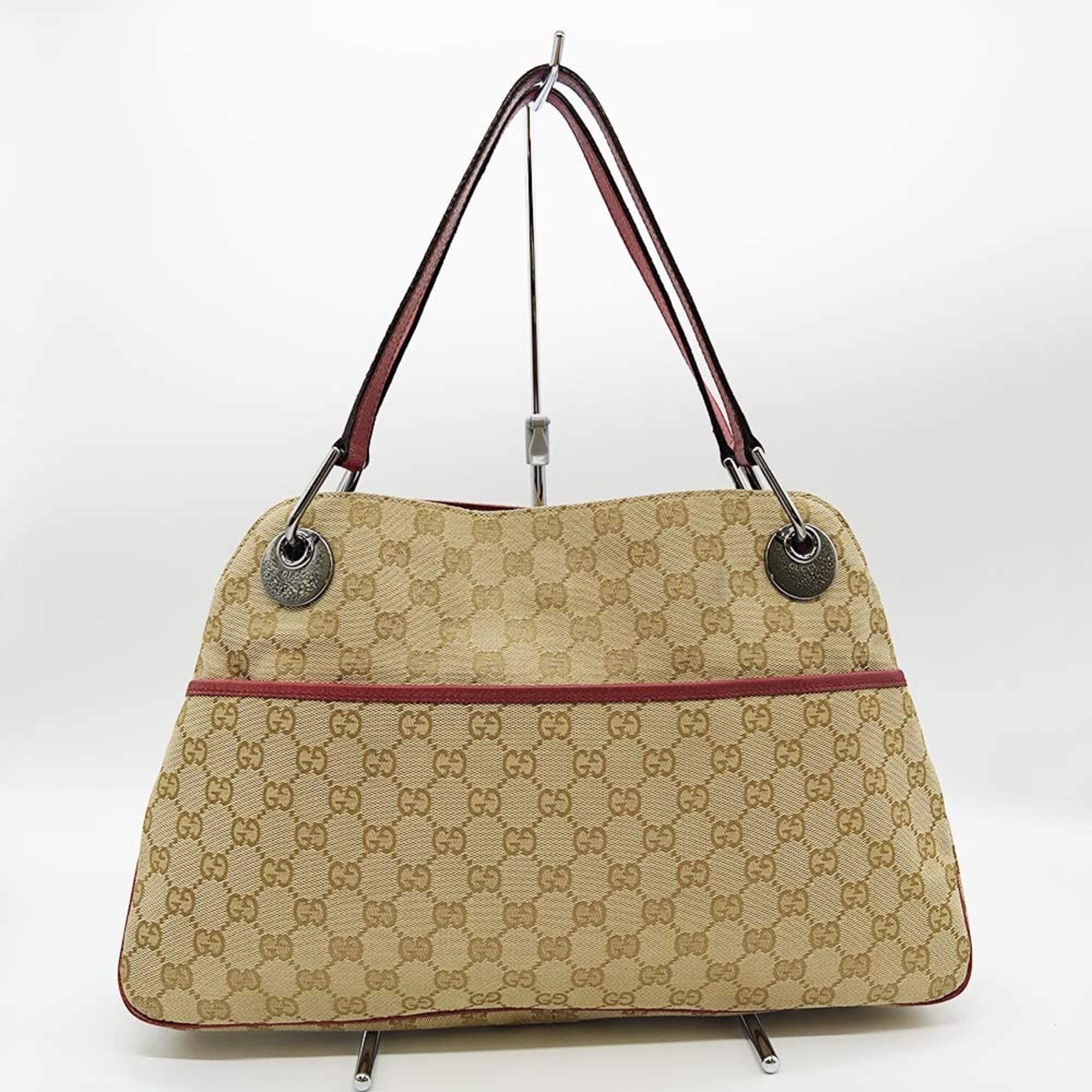 GUCCI Shoulder Bag GG Canvas Brown/Red 121023 Women's Fashion ITSC4NYBUQQS