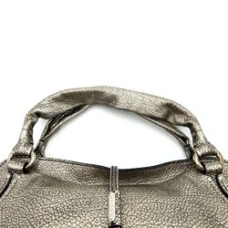 CELINE Bittersweet Handbag Leather Silver Metallic 160663 Women's