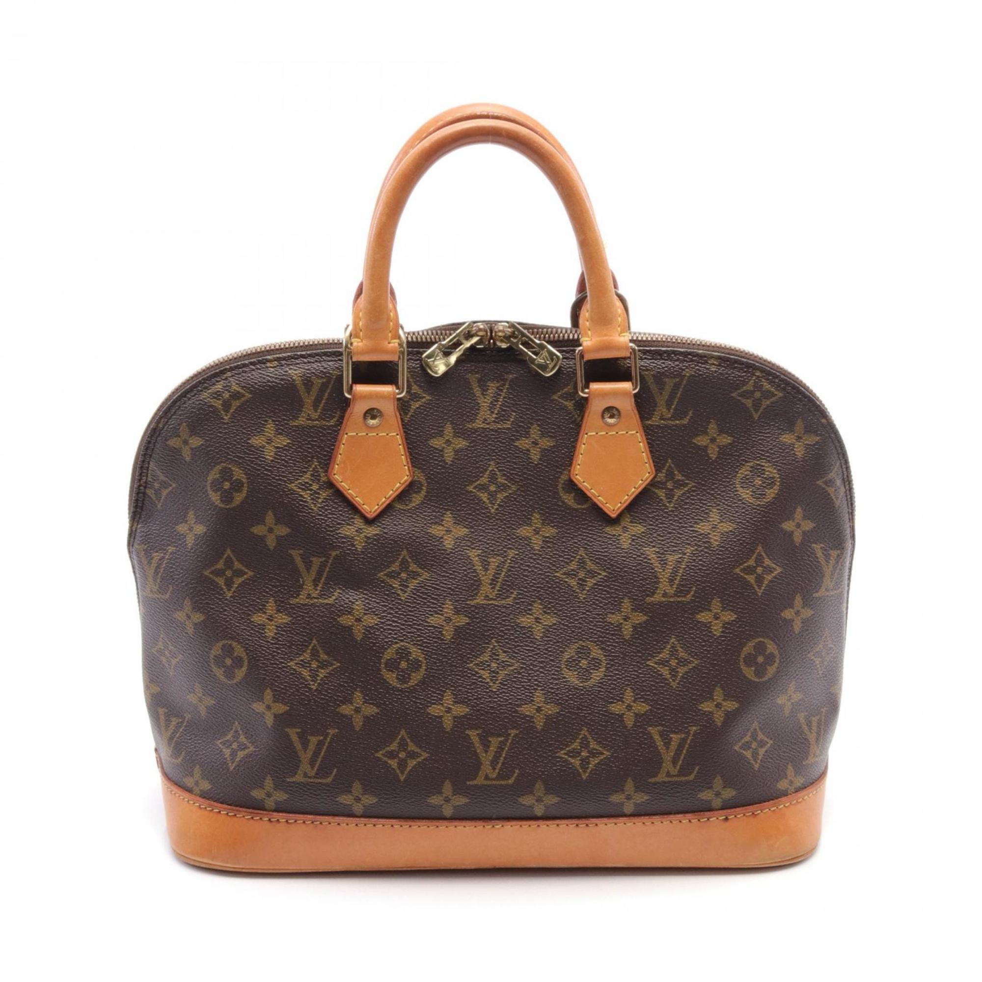 Louis Vuitton Alma PM Handbag Bag Coated Canvas Leather Monogram Women's Brown M51130