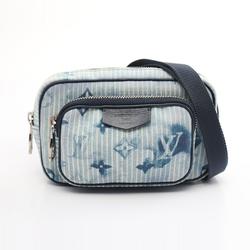 LOUIS VUITTON Outdoor Pochette Hickory Stripe Watercolor Summer Collection Waist Bag Body Canvas Leather Men's Blue Navy M80462