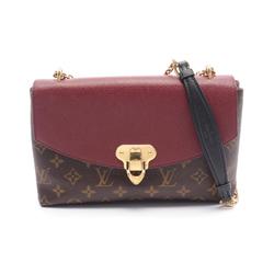 Louis Vuitton Saint Placide Shoulder Bag, Coated Canvas, Leather, Monogram, Women's, Brown, Bordeaux, M43715