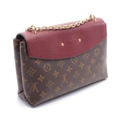 Louis Vuitton Saint Placide Shoulder Bag, Coated Canvas, Leather, Monogram, Women's, Brown, Bordeaux, M43715