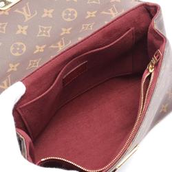 Louis Vuitton Saint Placide Shoulder Bag, Coated Canvas, Leather, Monogram, Women's, Brown, Bordeaux, M43715