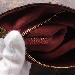 Louis Vuitton Saint Placide Shoulder Bag, Coated Canvas, Leather, Monogram, Women's, Brown, Bordeaux, M43715