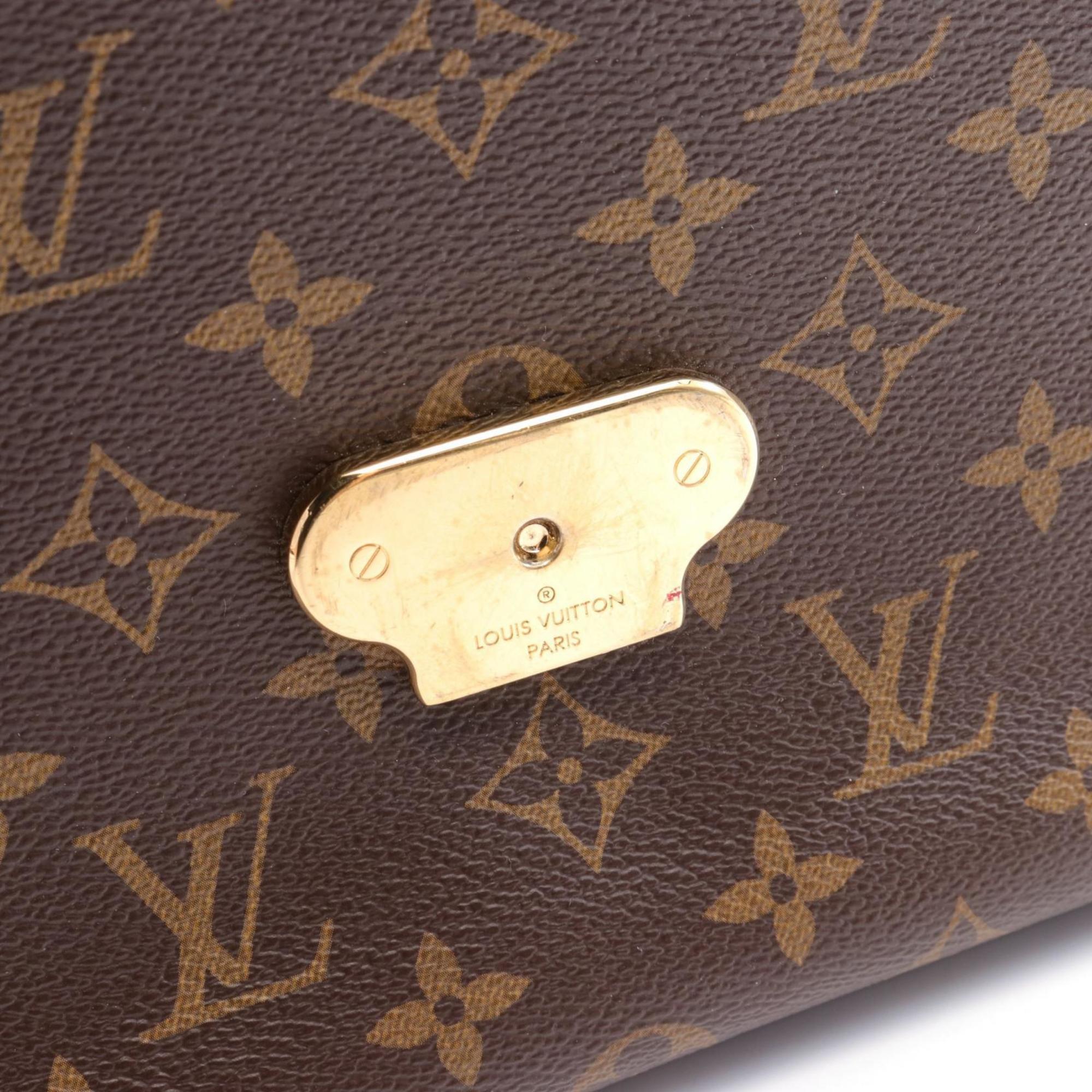 Louis Vuitton Saint Placide Shoulder Bag, Coated Canvas, Leather, Monogram, Women's, Brown, Bordeaux, M43715