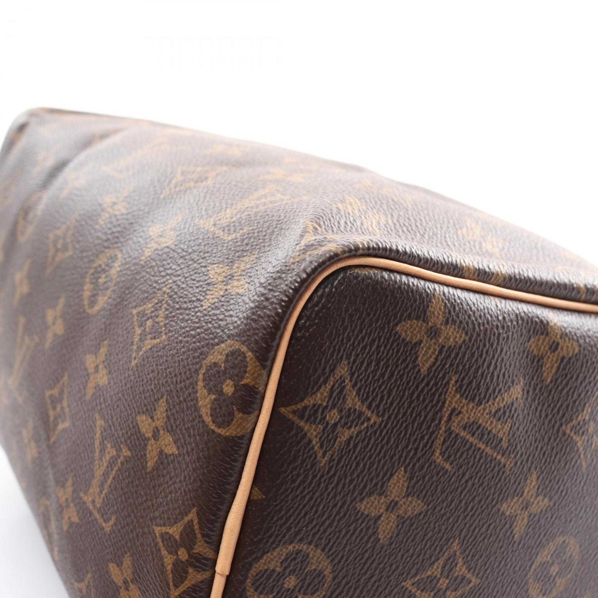 Louis Vuitton Speedy 25 Handbag Bag Coated Canvas Leather Monogram Women's Brown M41109