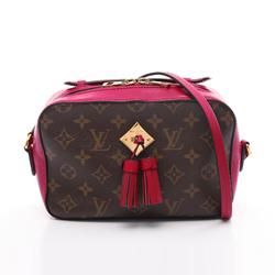 Louis Vuitton LOUIS VUITTON Santonge Monogram Freesia Shoulder Bag Coated Canvas Leather Women's Brown Pink M43557