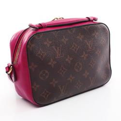 Louis Vuitton LOUIS VUITTON Santonge Monogram Freesia Shoulder Bag Coated Canvas Leather Women's Brown Pink M43557