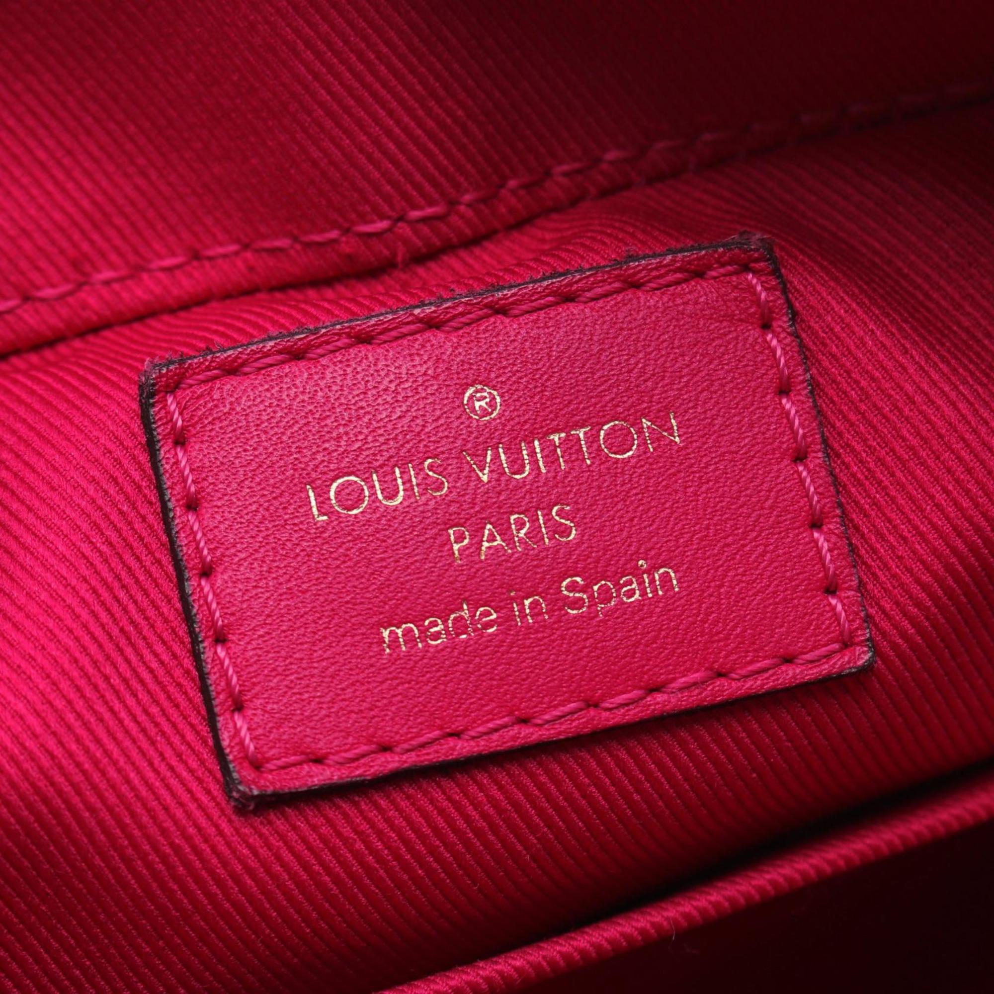 Louis Vuitton LOUIS VUITTON Santonge Monogram Freesia Shoulder Bag Coated Canvas Leather Women's Brown Pink M43557