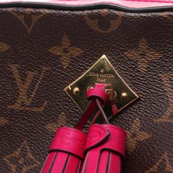 Louis Vuitton LOUIS VUITTON Santonge Monogram Freesia Shoulder Bag Coated Canvas Leather Women's Brown Pink M43557