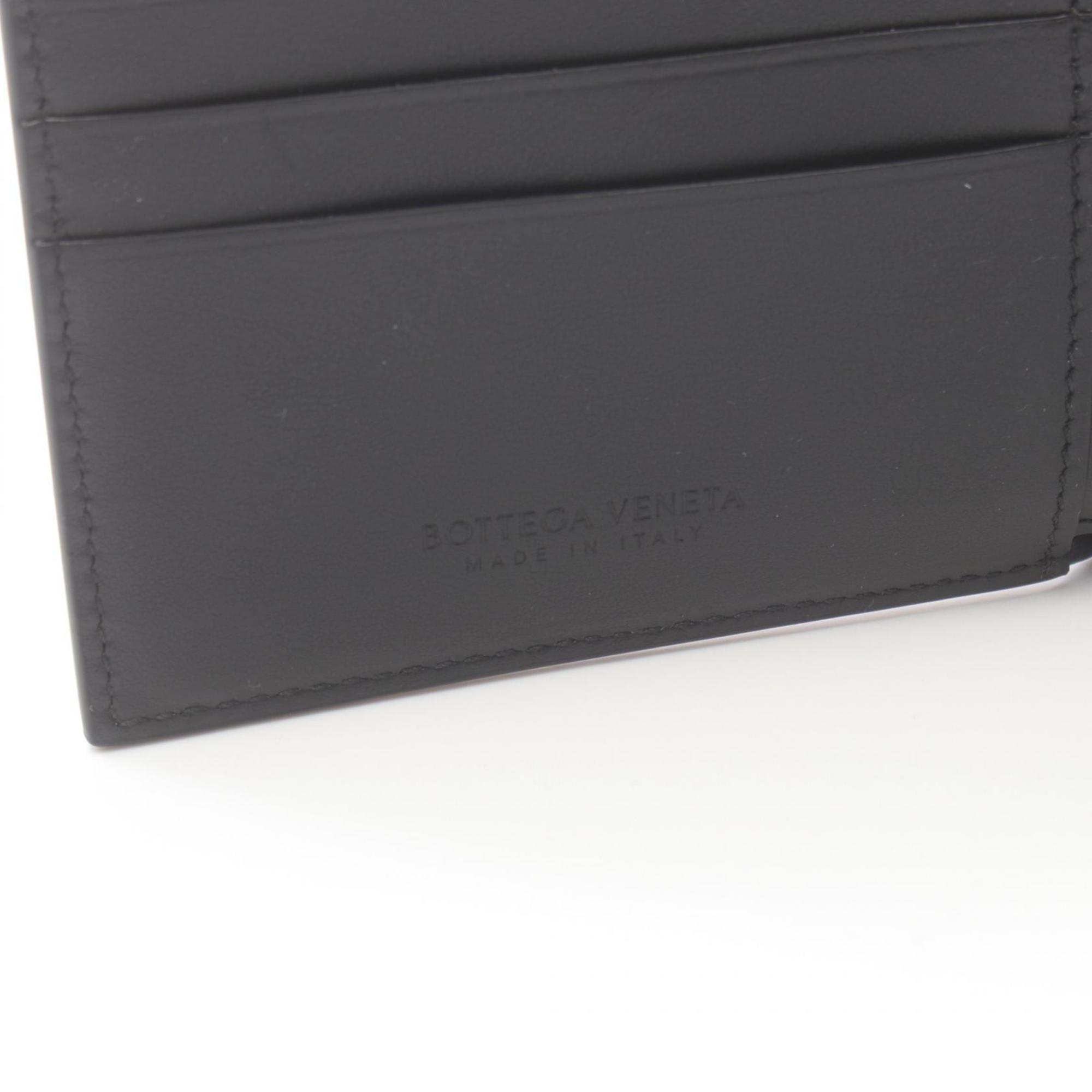 BOTTEGA VENETA Maxi Intrecciato Bi-fold Wallet Leather Men's Black 649605V47V18803