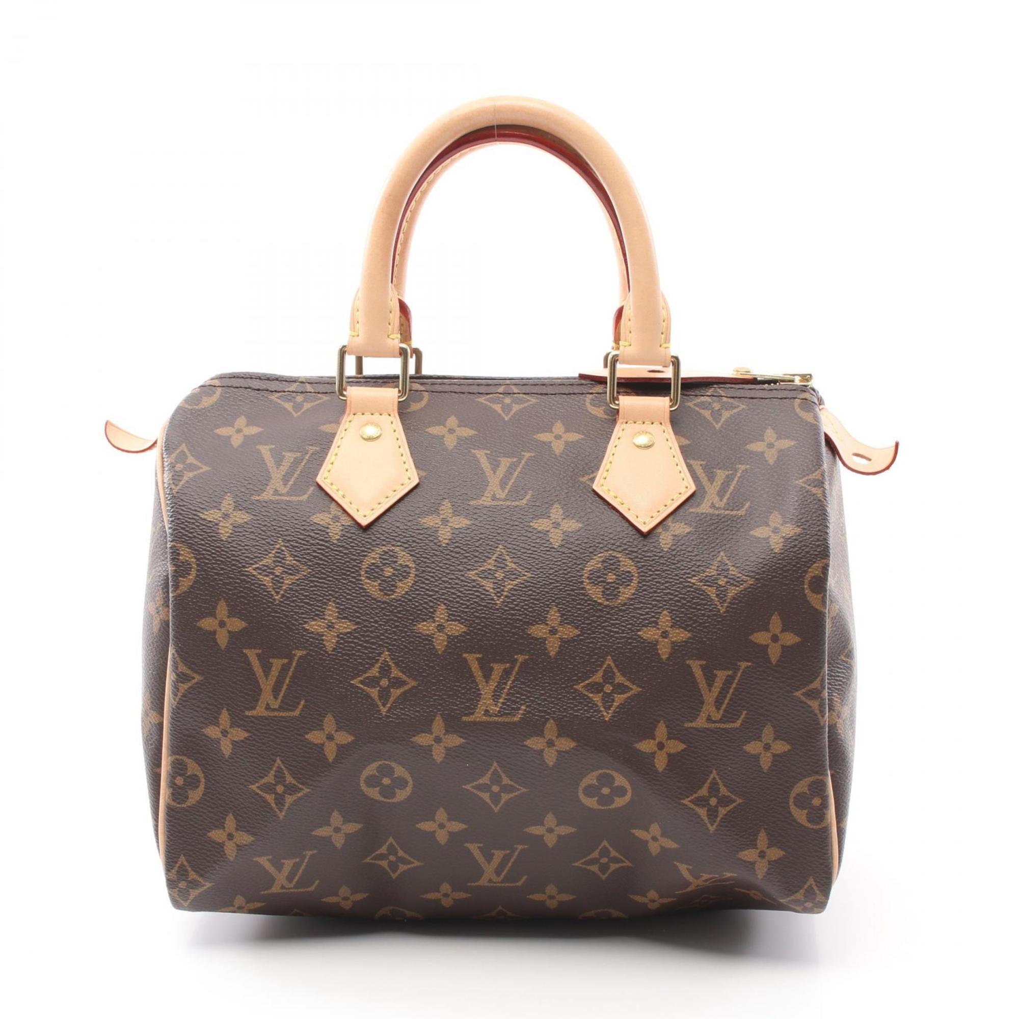 Louis Vuitton Speedy 25 Handbag Bag Coated Canvas Leather Monogram Women's Brown M41109