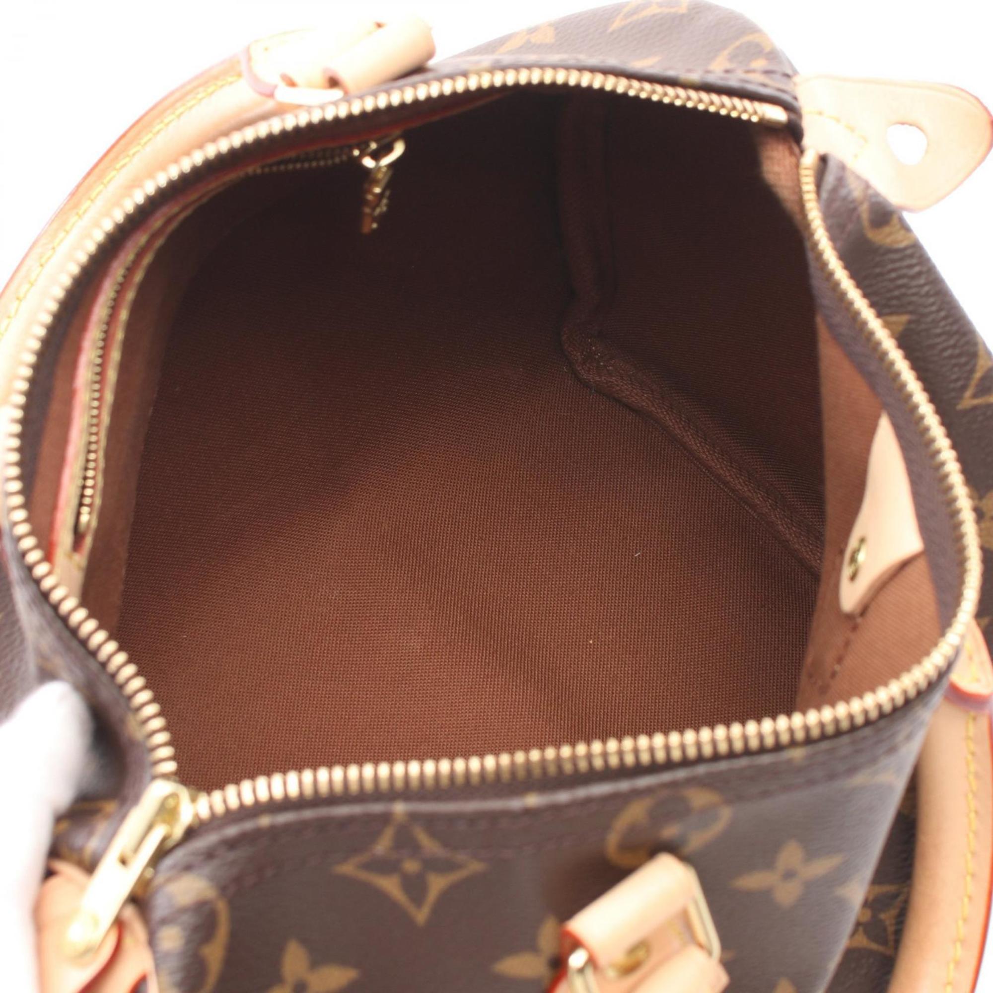 Louis Vuitton Speedy 25 Handbag Bag Coated Canvas Leather Monogram Women's Brown M41109