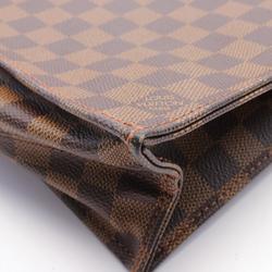 Louis Vuitton Sac Plat Tote Bag, Coated Canvas, Leather, Damier, Women's, Brown, N51140