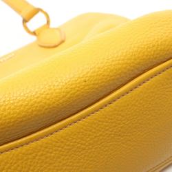 Miu Miu Miu VITELLO CARIBU Handbag Bag Leather Women's Yellow RN0757