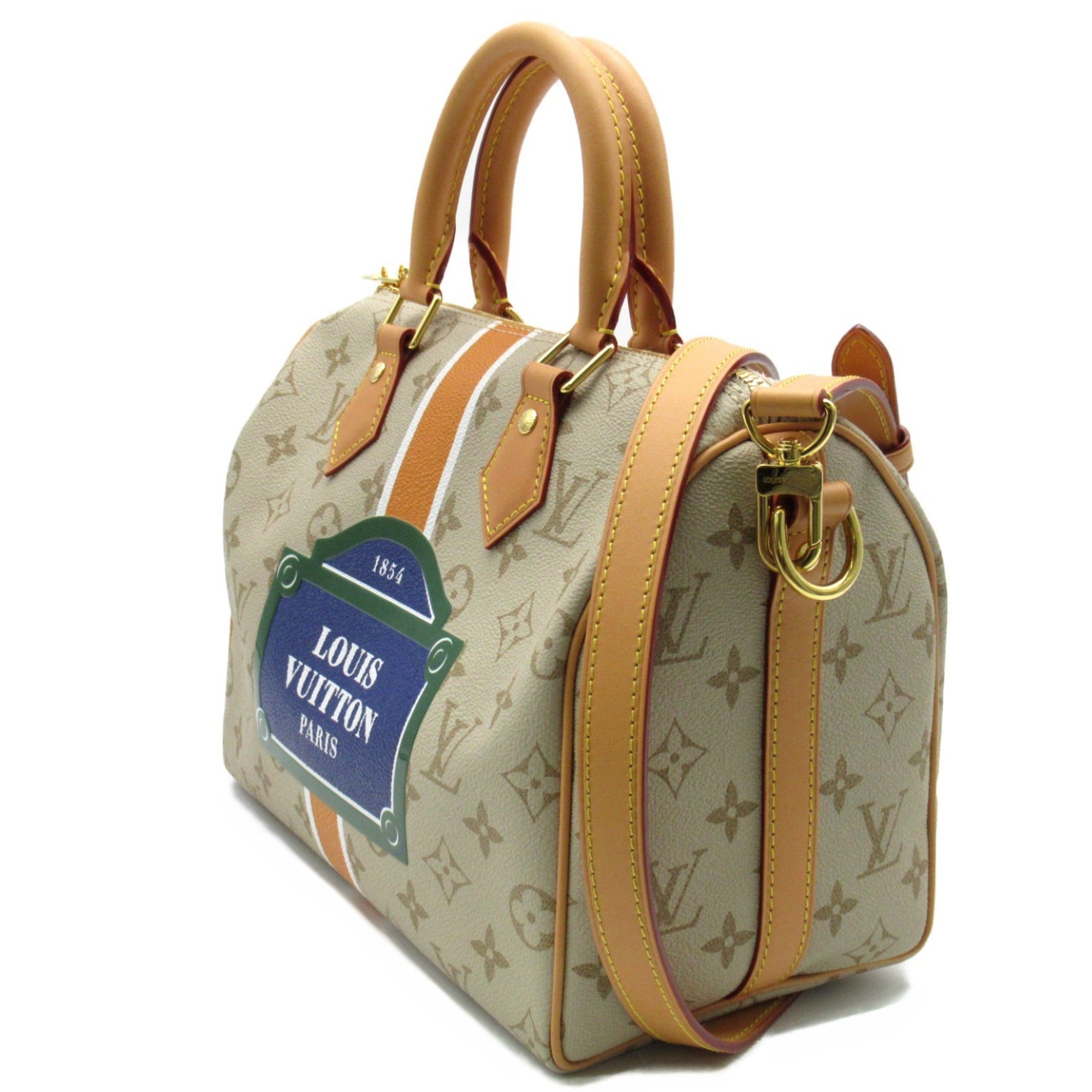 Louis Vuitton Speedy Bandouliere 25 Shoulder Bag Canvas Monopanam Women's Beige M46749