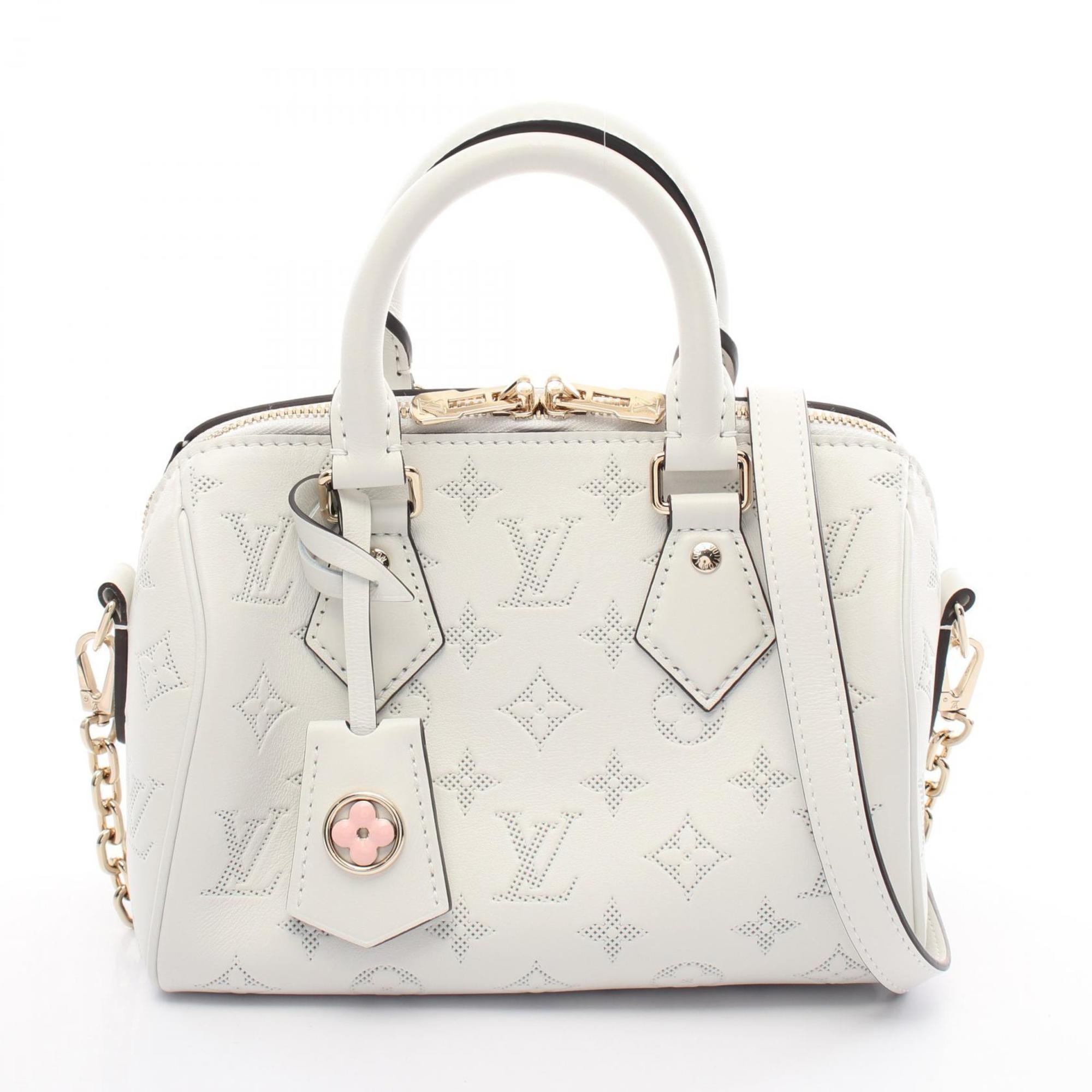 Louis Vuitton Speedy Bandouliere 20 Handbag Bag Leather Monogram Women's White M11276