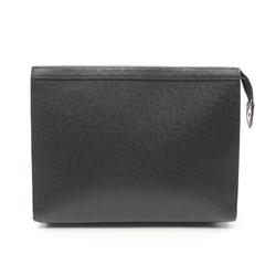 Louis Vuitton LOUIS VUITTON Pochette Voyage MM Taiga Noir Second Bag Clutch Leather Men's Black M30547