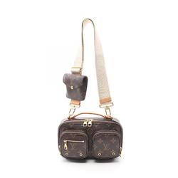 Louis Vuitton Utility Crossbody Monogram Shoulder Bag Coated Canvas Leather Women's Brown M80446