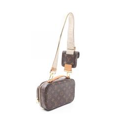 Louis Vuitton Utility Crossbody Monogram Shoulder Bag Coated Canvas Leather Women's Brown M80446