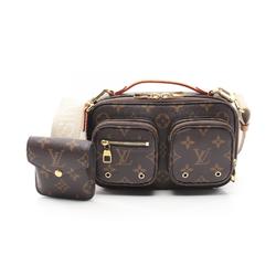 Louis Vuitton Utility Crossbody Monogram Shoulder Bag Coated Canvas Leather Women's Brown M80446