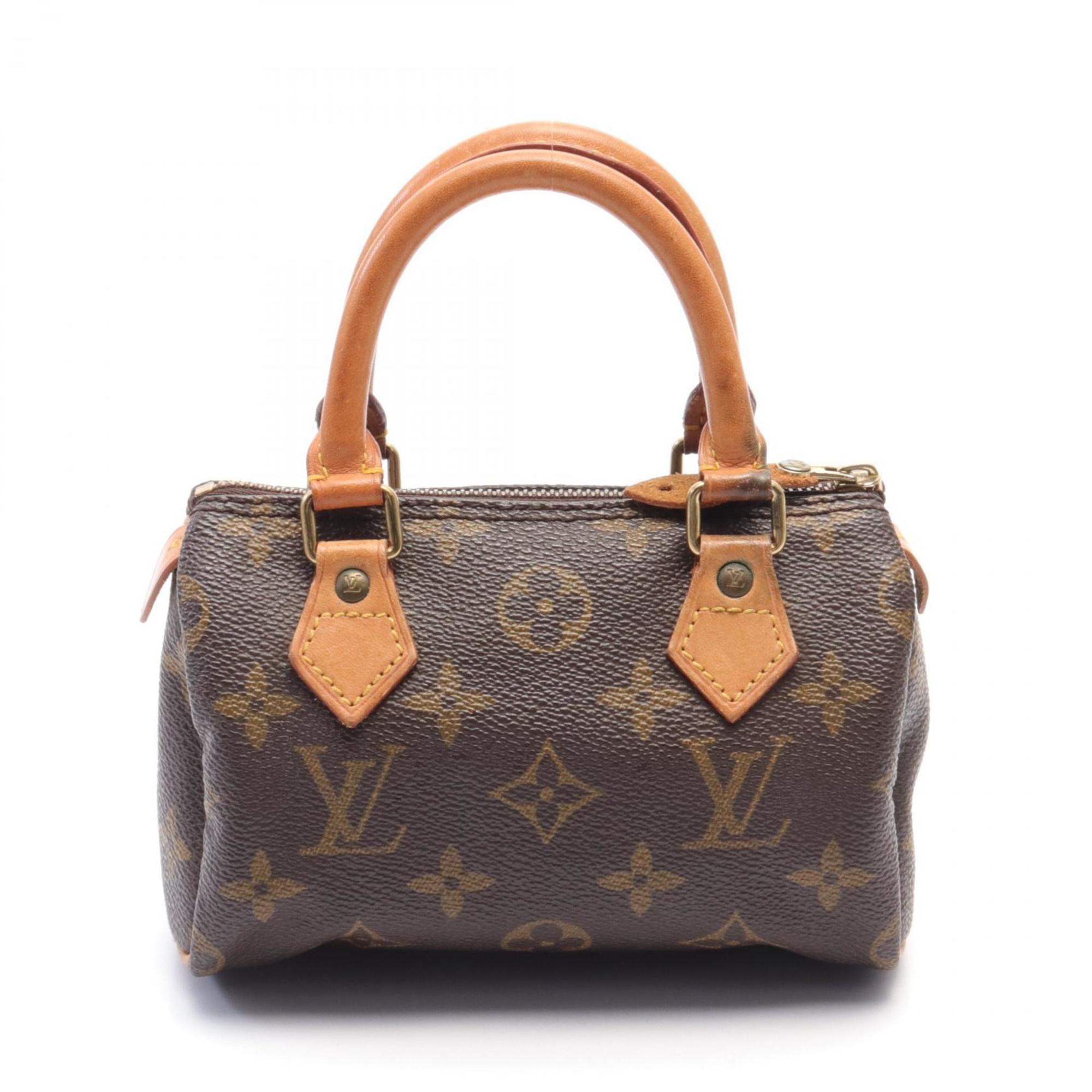 Louis Vuitton Speedy Monogram Handbag Bag Coated Canvas Leather Women's Brown M41534