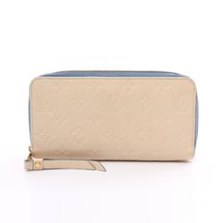 Louis Vuitton LOUIS VUITTON Zippy Wallet Cream Round Long Leather Monogram Empreinte Women's Ivory M63925