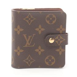 Louis Vuitton LOUIS VUITTON Compact Zip Bi-fold Wallet Coated Canvas Monogram Women's Brown M61667