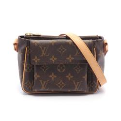 Louis Vuitton Vivacite PM Shoulder Bag, Coated Canvas, Leather, Monogram, Women's, Brown, M51165