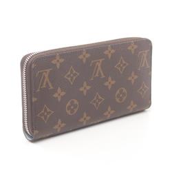 Louis Vuitton LOUIS VUITTON Zippy Wallet Washed Blue Round Long Coated Canvas Monogram Women's Brown M11776