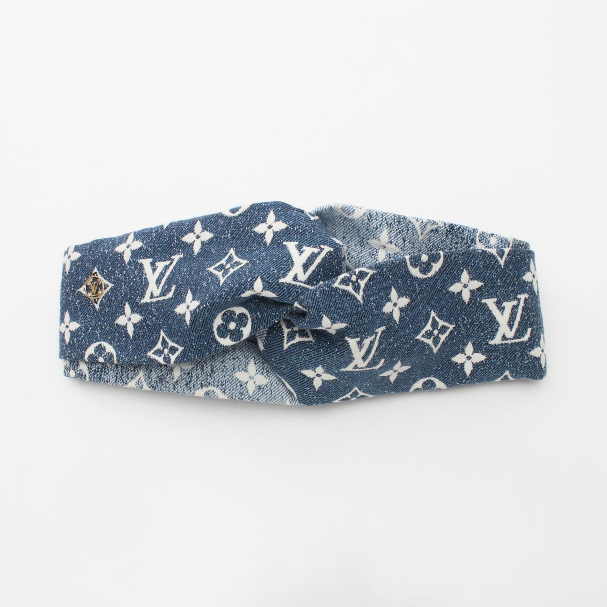 Louis Vuitton LOUIS VUITTON Headband Denim Women's Navy M77470