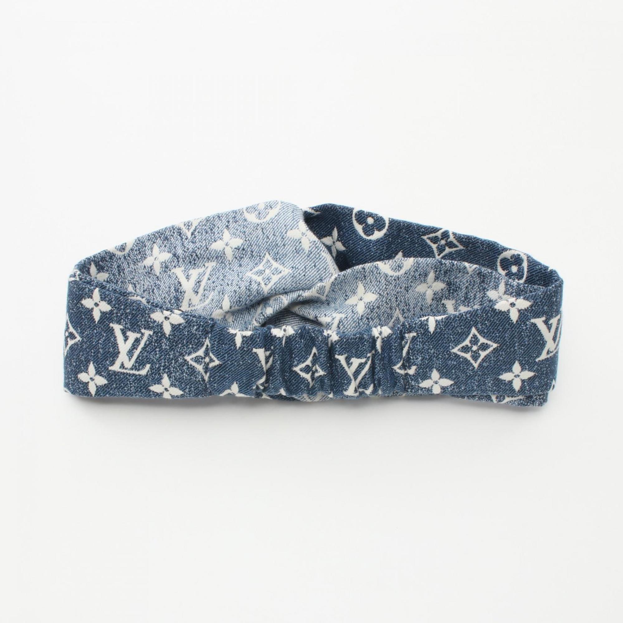 Louis Vuitton LOUIS VUITTON Headband Denim Women's Navy M77470