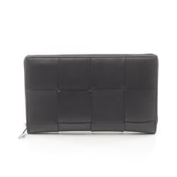 BOTTEGA VENETA Maxi Intrecciato Round Long Wallet Leather Men's Black 649607V47V18803