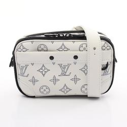 LOUIS VUITTON Alpha Wearable Wallet NV Shoulder Bag Leather Monogram Shadow Men's White M83383