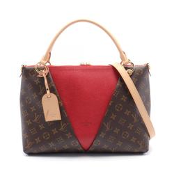 Louis Vuitton LOUIS VUITTON V Tote MM Handbag Bag Coated Canvas Leather Monogram Women's Brown Red M43957