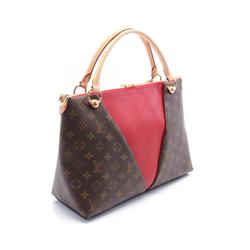 Louis Vuitton LOUIS VUITTON V Tote MM Handbag Bag Coated Canvas Leather Monogram Women's Brown Red M43957