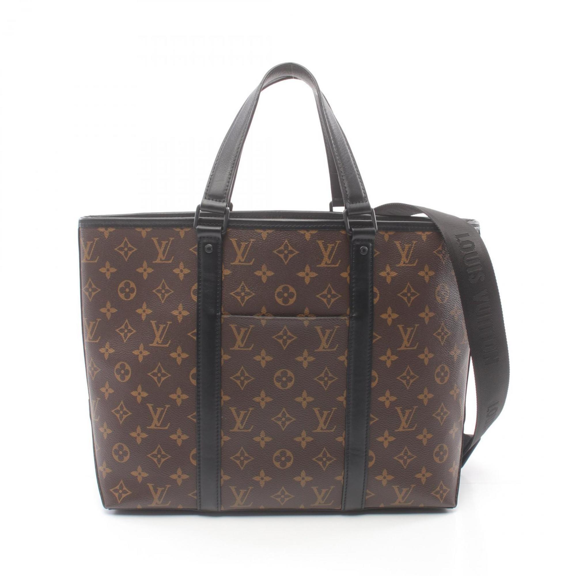 Louis Vuitton LOUIS VUITTON Weekend Tote PM Bag Coated Canvas Leather Monogram Macassar Men's Women's Brown Black M45734